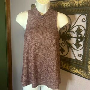 Hollister Top-Razor Back Turtleneck Ribbed Burgundy Sz S